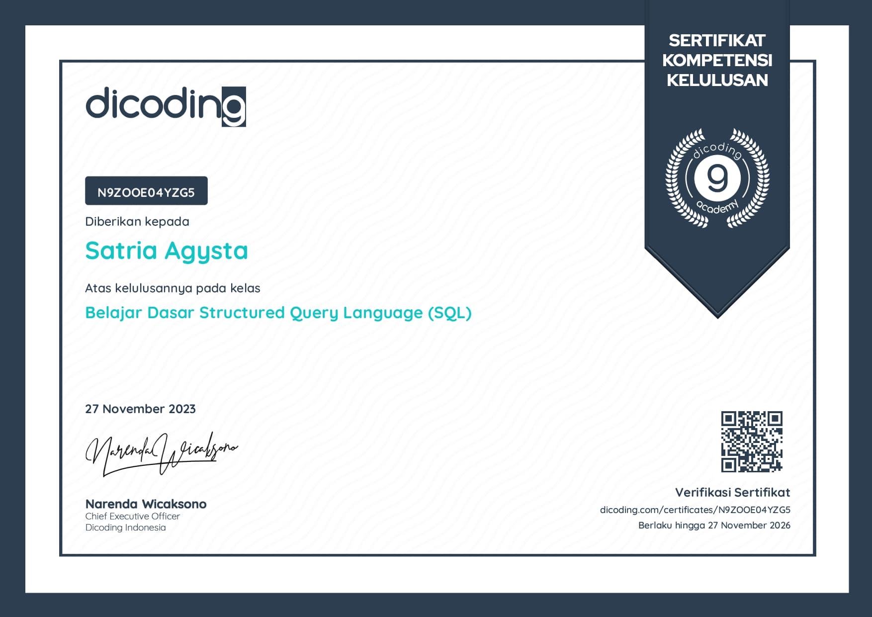Belajar Dasar Structured Query Language (SQL)