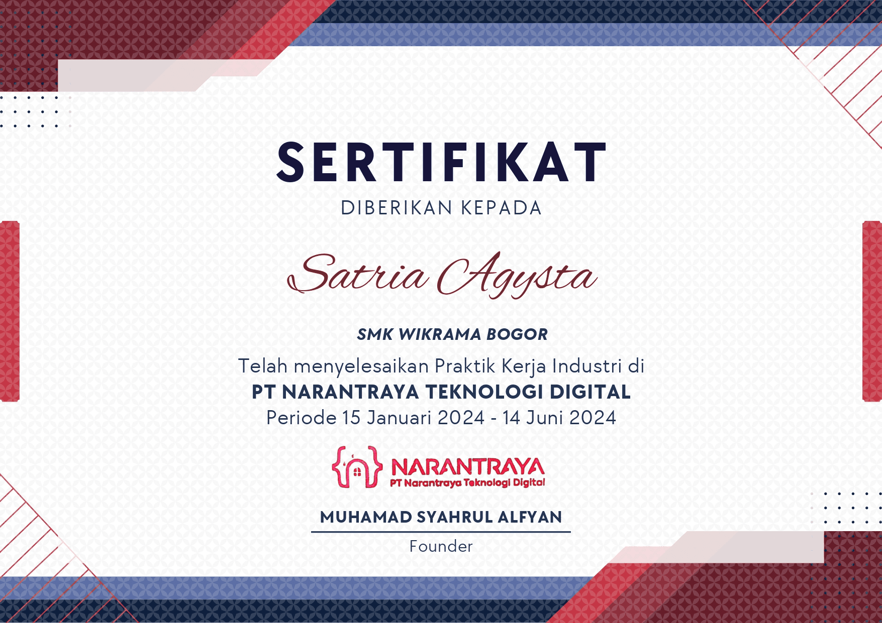 Narantraya Certificate