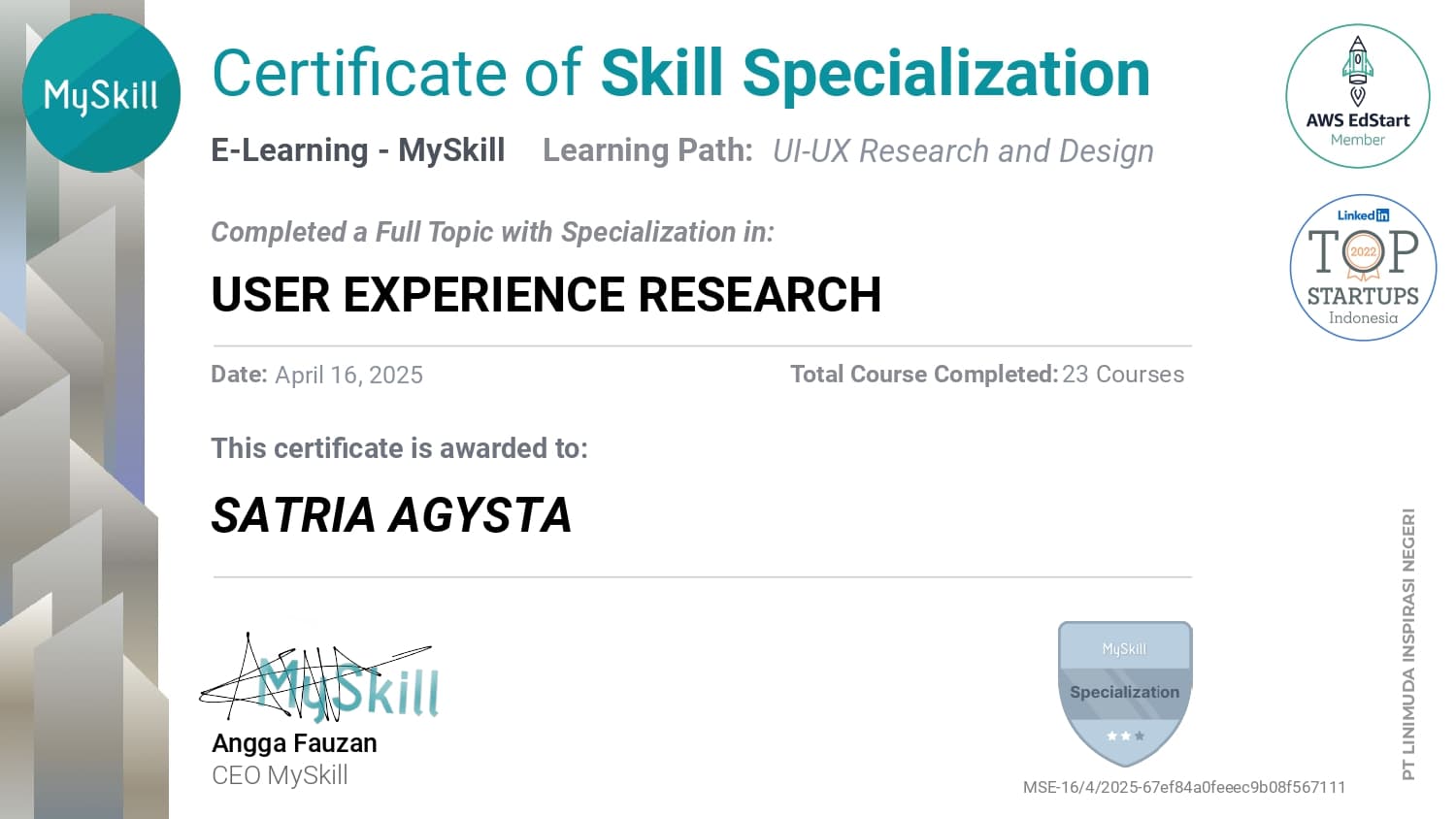 USER EXPERIENCE RESEARCH